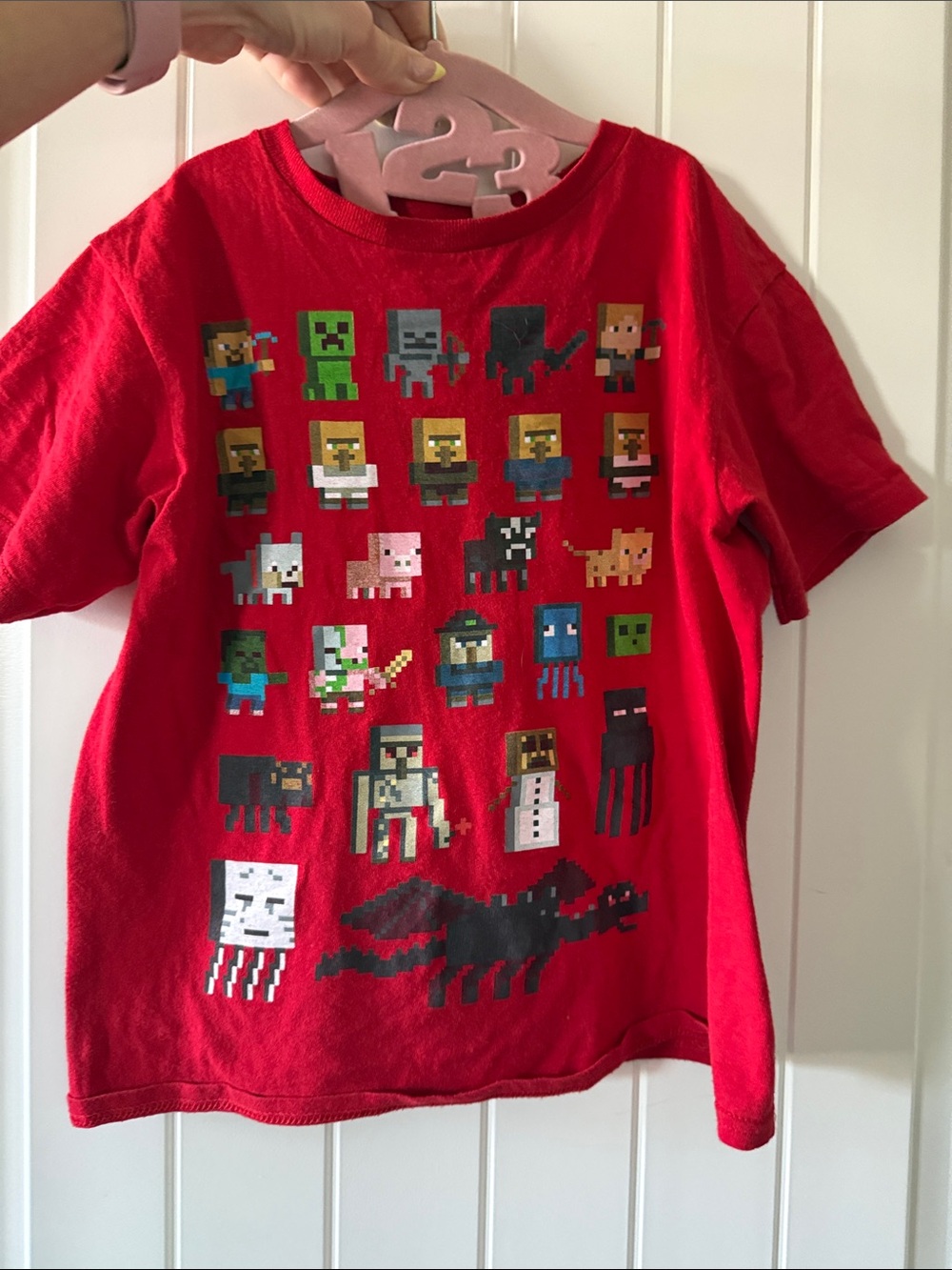 Boys' Red Short-Sleeve Pixel Character Tee Roblox Great for Visits to Legoland